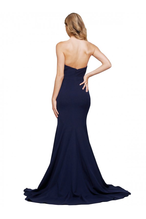 Stretch Crepe Sweetheart Sleeveless Low Back Sweep Train Formal Evening Gown / Prom Dress / Bridesmaid Dress Kent
