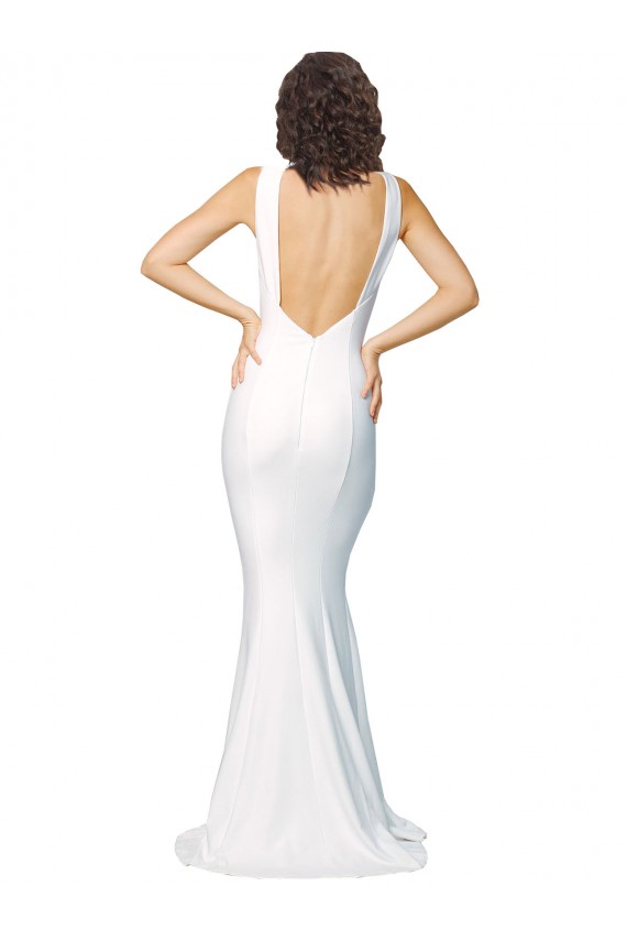 Stretch Crepe High Neck Sleeveless V-Back Long Formal Evening Gown / Prom Dress / Bridesmaid Dress Kent