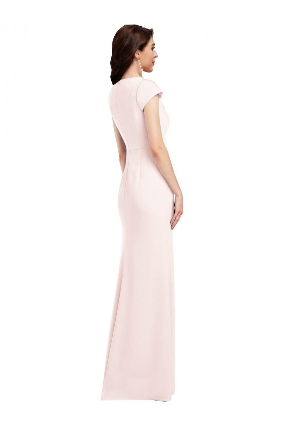 Stretch Crepe V-Neck Cap Sleeves Long Formal Evening Gown / Prom Dress / Bridesmaid Dress Kent