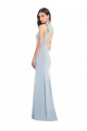 Stretch Crepe Bow Neck Sleeveless Open Back Long Semi Formal Evening Dress / Prom Dress / Bridesmaid Dress Kent