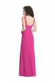 Stretch Crepe Square Neck Sleeveless Low Back Long Semi Formal Evening Dress / Prom Dress / Bridesmaid Dress Kent