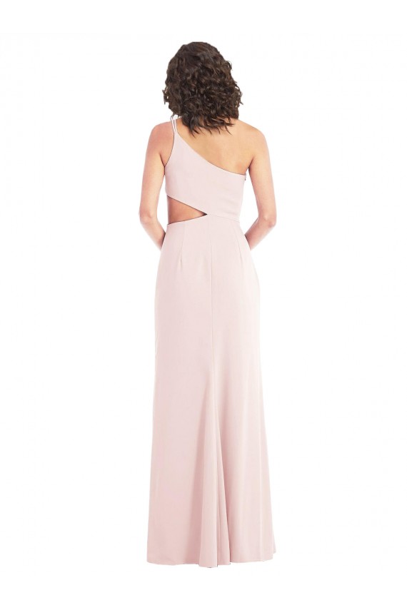Stretch Crepe One Shoulder Sleeveless Pink Long Formal Evening Gown / Prom Dress / Bridesmaid Dress Kent