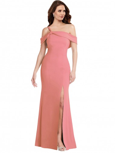 Stretch Crepe One Shoulder Sleeveless Low Back Long Semi Formal Evening Dress / Prom Dress / Bridesmaid Dress Kent