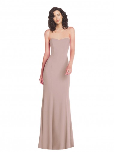 Stretch Crepe Sweetheart Sleeveless Dusty Pink Long Formal Dress / Bridesmaid Dress Kent