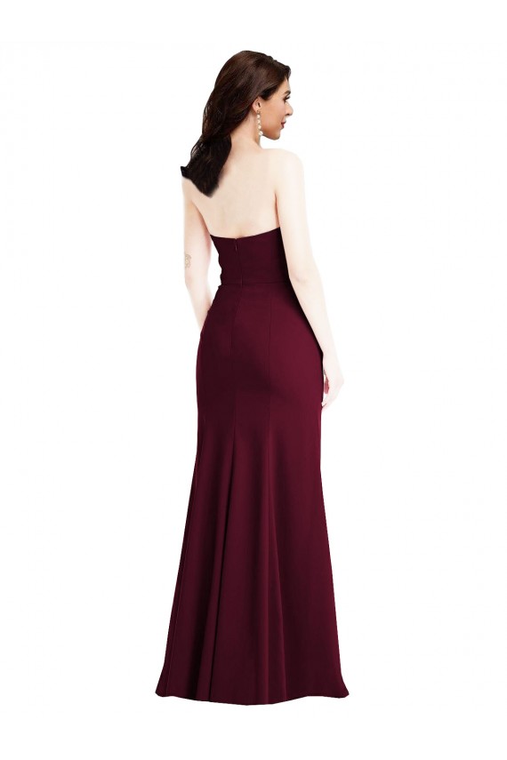Stretch Crepe Strapless Sleeveless Long Semi Formal Evening Dress / Prom Dress / Bridesmaid Dress Kent
