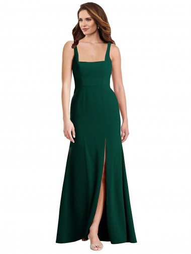 Stretch Crepe Square Neck Sleeveless Long Semi Formal Evening Dress / Prom Dress / Bridesmaid Dress Kent