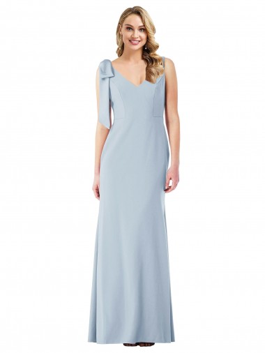 Stretch Crepe V-Neck Sleeveless V-Back Long Semi Formal Evening Dress / Prom Dress / Bridesmaid Dress Kent
