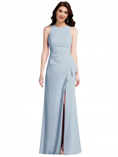 Stretch Crepe Halter Neck Sleeveless Long Formal Dress / Bridesmaid Dress Kent