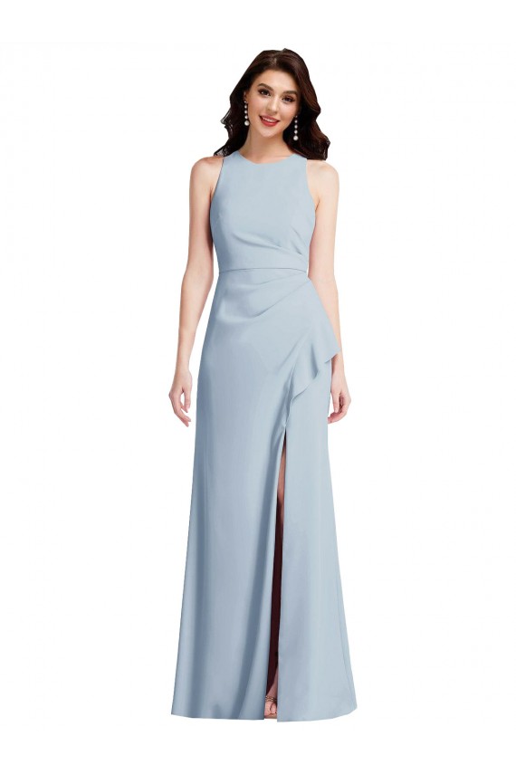 Stretch Crepe Halter Neck Sleeveless Long Formal Dress / Bridesmaid Dress Kent