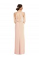 Stretch Crepe Halter Neck Sleeveless Open Back Nude Long Formal Evening Gown / Prom Dress / Bridesmaid Dress Kent