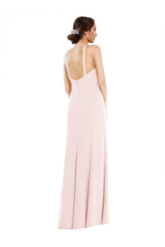 Stretch Crepe Halter Neck Sleeveless Low Back Long Formal Evening Gown / Prom Dress / Bridesmaid Dress Kent