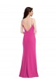 Stretch Crepe Halter Neck Sleeveless Open Back Fuchsia Long Formal Evening Gown / Prom Dress / Bridesmaid Dress Kent