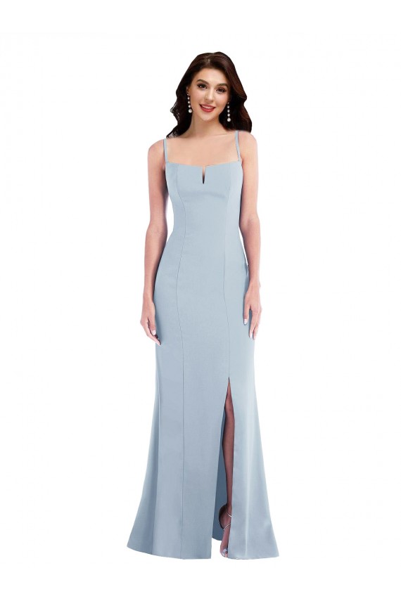Stretch Crepe Spaghetti Straps Sleeveless Long Formal Evening Gown / Prom Dress / Bridesmaid Dress Kent