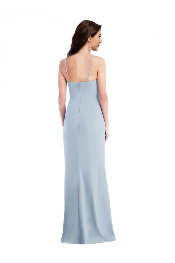 Stretch Crepe Spaghetti Straps Sleeveless Long Formal Evening Gown / Prom Dress / Bridesmaid Dress Kent