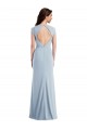 Stretch Crepe Cap Sleeves Open Back Long Formal Evening Gown / Prom Dress / Bridesmaid Dress Kent