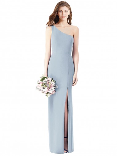 Stretch Crepe One Shoulder Sleeveless Long Semi Formal Evening Dress / Prom Dress / Bridesmaid Dress Kent