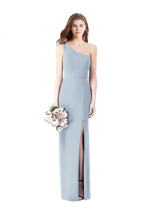 Stretch Crepe One Shoulder Sleeveless Long Semi Formal Evening Dress / Prom Dress / Bridesmaid Dress Kent
