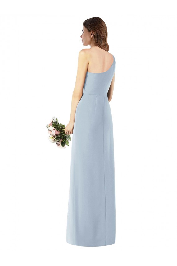 Stretch Crepe One Shoulder Sleeveless Long Semi Formal Evening Dress / Prom Dress / Bridesmaid Dress Kent