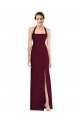 Stretch Crepe Halter Neck Sleeveless Open Back Long Semi Formal Evening Dress / Prom Dress / Bridesmaid Dress Kent
