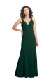 Stretch Crepe V-Neck Sleeveless V-Back Midnight Green Long Formal Dress / Bridesmaid Dress Kent