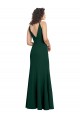 Stretch Crepe V-Neck Sleeveless V-Back Midnight Green Long Formal Dress / Bridesmaid Dress Kent