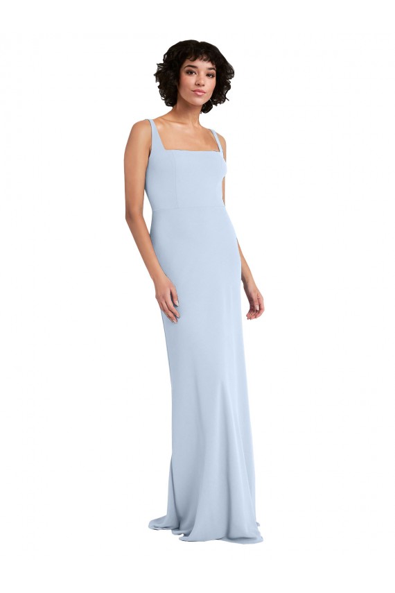 Stretch Crepe Square Neck Sleeveless Long Prom Dress / Bridesmaid Dress Kent