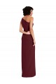 Stretch Crepe One Shoulder Sleeveless Burgundy Gold Long Formal Evening Gown / Prom Dress / Bridesmaid Dress Kent