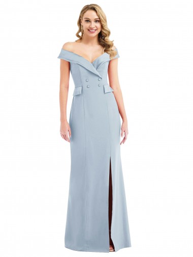 Stretch Crepe Off the Shoulder Sleeveless Long Semi Formal Evening Dress / Prom Dress / Bridesmaid Dress Kent