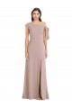Stretch Crepe Off the Shoulder Sleeveless Dusty Pink Long Formal Evening Gown / Prom Dress / Bridesmaid Dress Kent