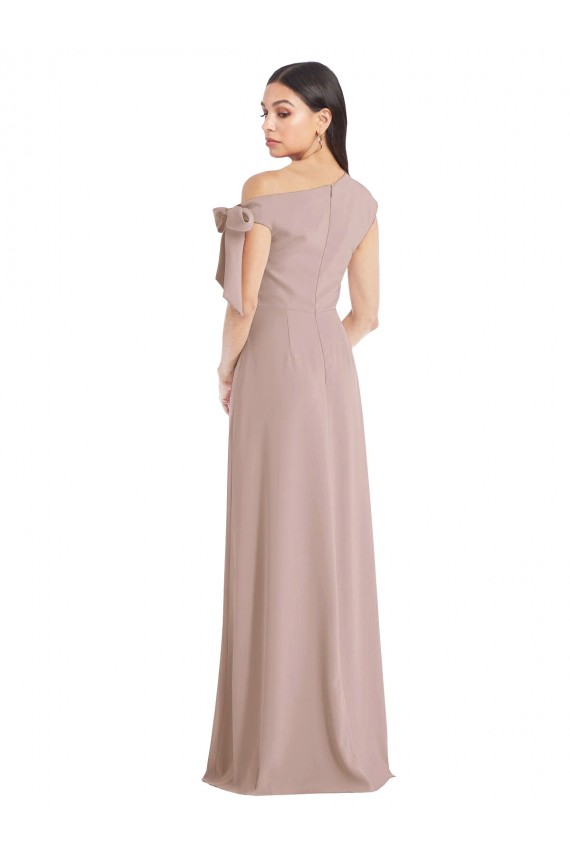 Stretch Crepe Off the Shoulder Sleeveless Dusty Pink Long Formal Evening Gown / Prom Dress / Bridesmaid Dress Kent