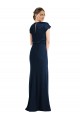Stretch Crepe Off the Shoulder Cap Sleeves Keyhole Back Long Formal Evening Gown / Prom Dress / Bridesmaid Dress Kent