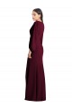 Stretch Crepe V-Neck Puff Sleeves Long Semi Formal Evening Dress / Prom Dress / Bridesmaid Dress Kent