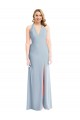 Stretch Crepe Halter Neck Sleeveless Open Back Long Bridesmaid Evening Dress Kent