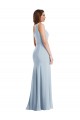 Stretch Crepe One Shoulder Sleeveless Light Sky Blue Long Formal Evening Gown / Prom Dress / Bridesmaid Dress Kent