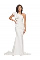 Stretch Crepe One Shoulder Sleeveless Sweep Train Semi Formal Evening Dress / Prom Dress / Bridesmaid Dress Kent