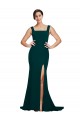 Stretch Crepe Square Neck Sleeveless Sweep Train Semi Formal Evening Dress / Prom Dress / Bridesmaid Dress Kent