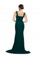 Stretch Crepe Square Neck Sleeveless Sweep Train Semi Formal Evening Dress / Prom Dress / Bridesmaid Dress Kent