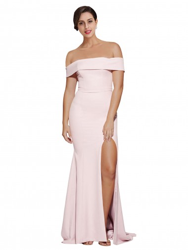 Stretch Crepe Square Neck Sleeveless Low Back Sweep Train Formal Evening Gown / Prom Dress / Bridesmaid Dress Kent
