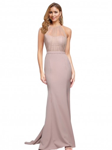 Stretch Crepe Sweetheart Sleeveless Sweep Train Formal Evening Gown / Prom Dress / Bridesmaid Dress Kent