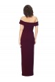 Stretch Crepe Off the Shoulder Sleeveless Low Back Burgundy Gold Long Formal Evening Gown / Prom Dress / Bridesmaid Dress Kent