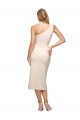Stretch Crepe One Shoulder Sleeveless Nude Midi Length Formal Evening Gown / Prom Dress / Bridesmaid Dress Kent