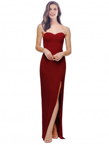 Stretch Crepe Sweetheart Sleeveless Low Back Long Bridesmaid Dress / Evening Dress Kent