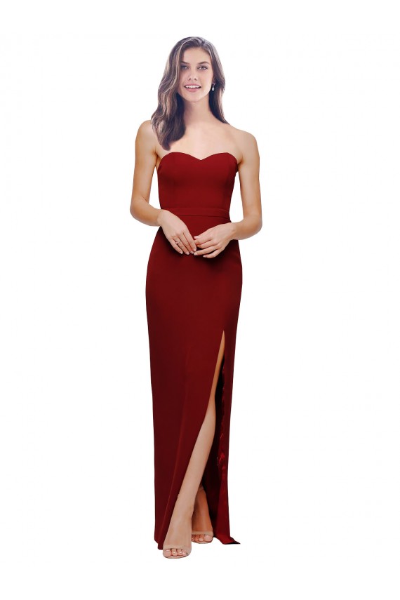 Stretch Crepe Sweetheart Sleeveless Low Back Long Bridesmaid Dress / Evening Dress Kent