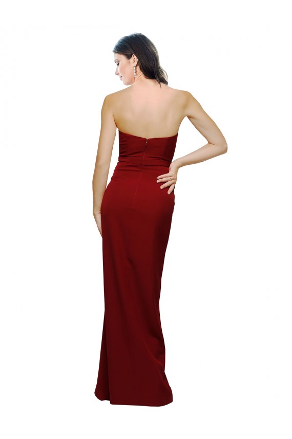 Stretch Crepe Sweetheart Sleeveless Low Back Long Bridesmaid Dress / Evening Dress Kent