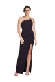 Stretch Crepe One Shoulder Sleeveless Black Long Formal Evening Gown / Prom Dress / Bridesmaid Dress Kent