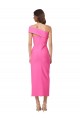 Stretch Crepe One Shoulder Sleeveless Midi Length Formal Evening Gown / Prom Dress / Bridesmaid Dress Kent