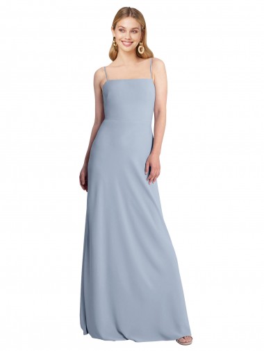 Stretch Crepe Square Neck Sleeveless Open Back Long Prom Dress / Bridesmaid Dress Kent