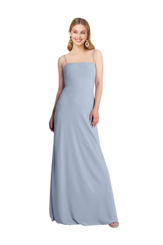 Stretch Crepe Square Neck Sleeveless Open Back Long Prom Dress / Bridesmaid Dress Kent