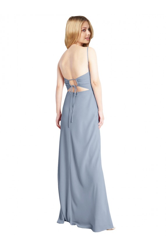 Stretch Crepe Square Neck Sleeveless Open Back Long Prom Dress / Bridesmaid Dress Kent
