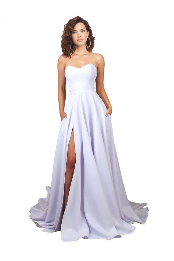 Stretch Crepe Sweetheart Sleeveless Long Beach Wedding Dress Kent